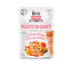 Brit Care Cat Fillets in Gravy Turkey y Salmón 85 Grs