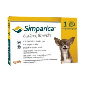 OUTLET | Simparica 5Mg (1.3-2.5K) 1 comprimido